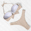 High Cut Solid Bikini Set with Underwire and Leopard Print
