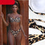 High Cut Solid Bikini Set with Underwire and Leopard Print