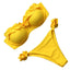 High Cut Solid Bikini Set with Underwire and Leopard Print