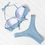 High Cut Solid Bikini Set with Underwire and Leopard Print