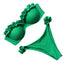 High Cut Solid Bikini Set with Underwire and Leopard Print