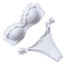 High Cut Solid Bikini Set with Underwire and Leopard Print