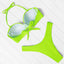 High Cut Solid Bikini Set with Underwire and Leopard Print