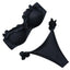 High Cut Solid Bikini Set with Underwire and Leopard Print