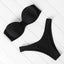 High Cut Solid Bikini Set with Underwire and Leopard Print