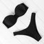 High Cut Solid Bikini Set with Underwire and Leopard Print