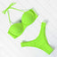High Cut Solid Bikini Set with Underwire and Leopard Print
