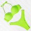 High Cut Solid Bikini Set with Underwire and Leopard Print