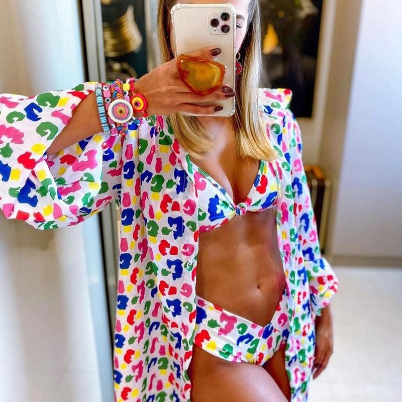 Ensemble de bikini push-up à imprimé floral pour femmes