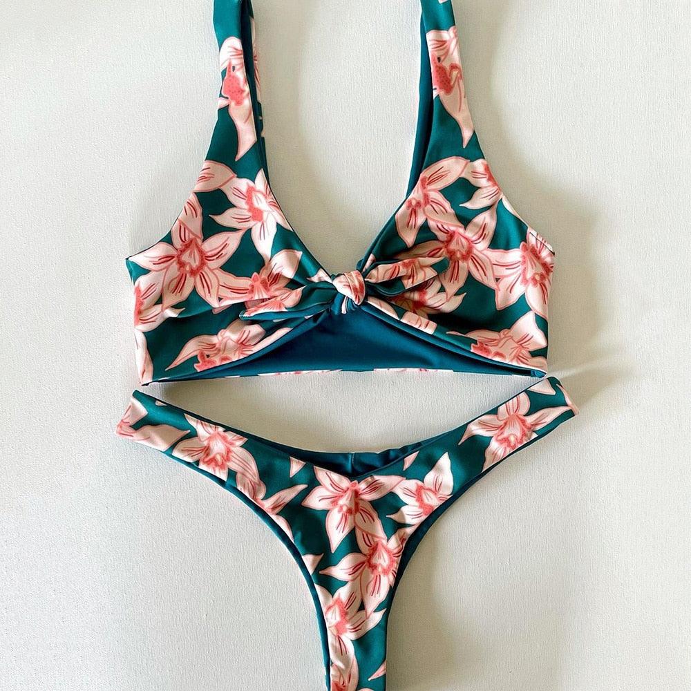 Ensemble de bikini push-up à imprimé floral pour femmes