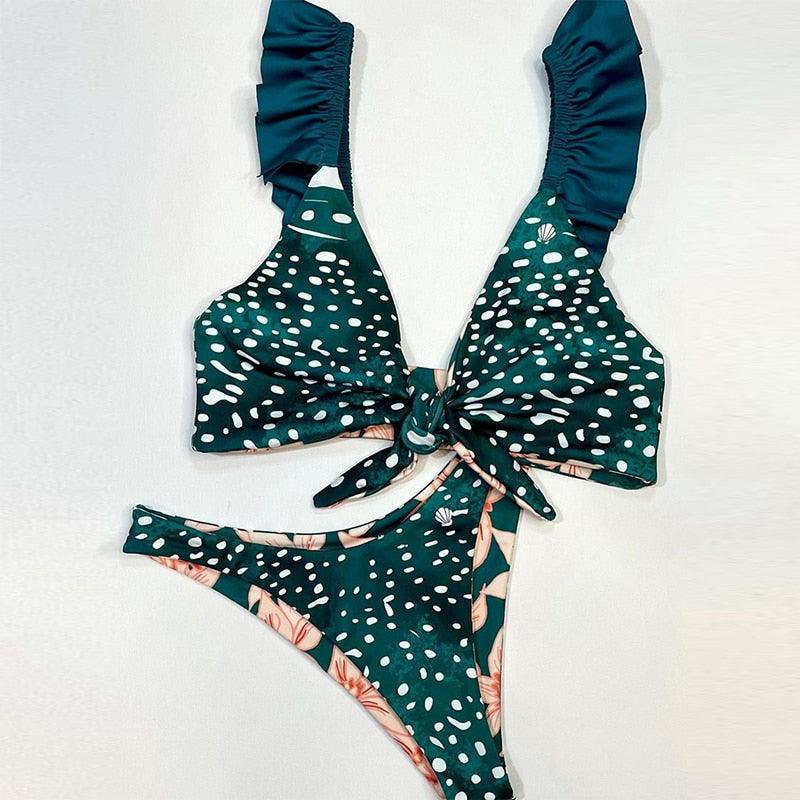 Ensemble de bikini push-up à imprimé floral pour femmes