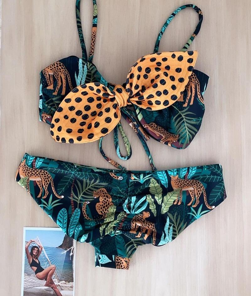 Ensemble de bikini push-up à imprimé floral pour femmes