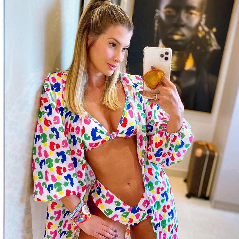 Ensemble de bikini push-up à imprimé floral pour femmes
