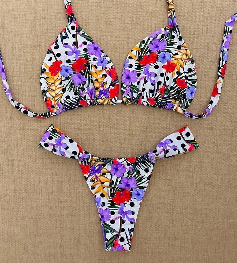 Ensemble de bikini push-up à imprimé floral pour femmes