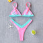 Conjunto de Bikini Sólido Elegante para Mujeres - Ropa de Baño de Verano