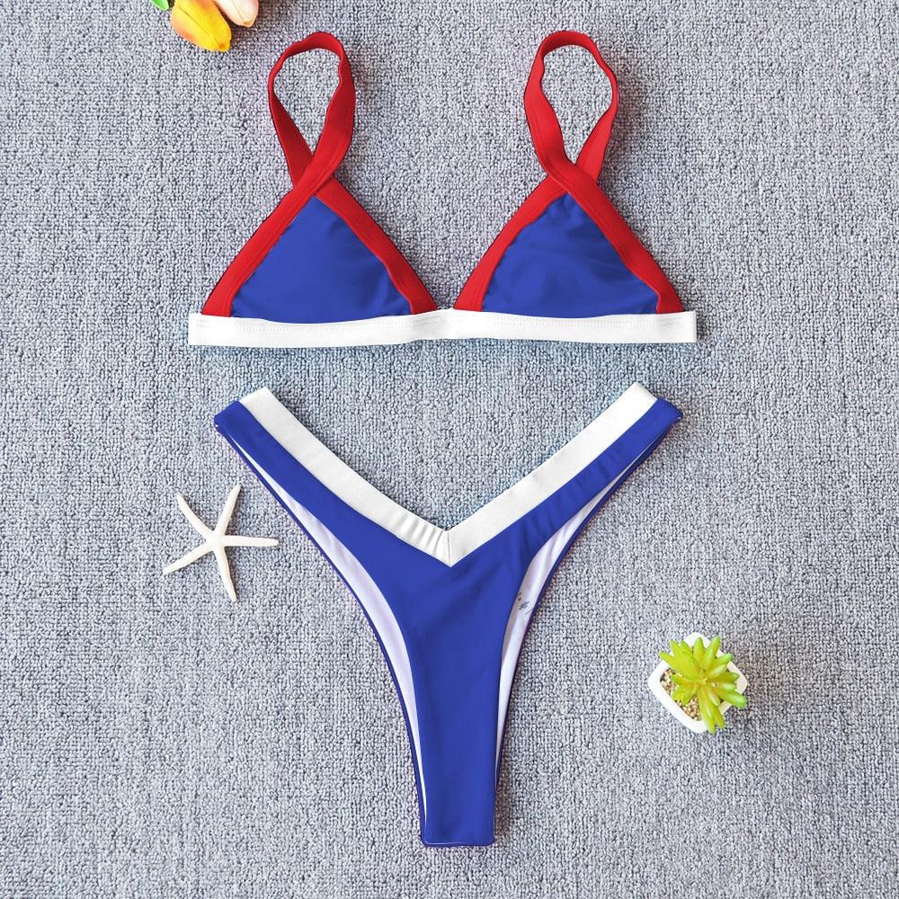 Conjunto de Bikini Sólido Elegante para Mujeres - Ropa de Baño de Verano