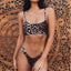 Conjunto de Bikini de Cintura Alta con Estampado de Leopardo para Mujeres