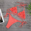 Ensemble de bikini solide à fleurs 3D élégant pour femmes