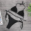 Ensemble de bikini solide à fleurs 3D élégant pour femmes