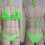 Ensemble de bikini solide à fleurs 3D élégant pour femmes