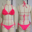 Ensemble de bikini solide à fleurs 3D élégant pour femmes