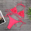 Ensemble de bikini solide à fleurs 3D élégant pour femmes