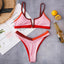 Ribbed High Cut Bikini Set for Women - Stylish Swimwear