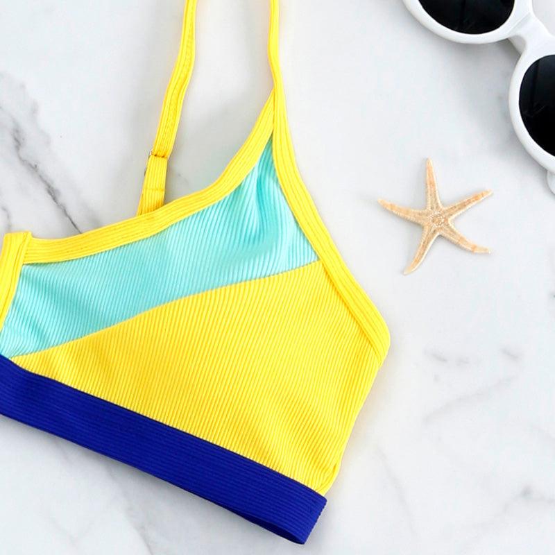 Ribbed High Cut Bikini Set for Women - Stylish Swimwear
