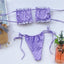 Ensemble de bikini à volants et liens latéraux pour femmes - Maillots de bain premium