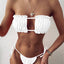 Ensemble de bikini à volants et liens latéraux pour femmes - Maillots de bain premium