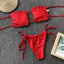 Ensemble de bikini à volants et liens latéraux pour femmes - Maillots de bain premium