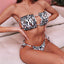 Ensemble de bikini à volants et liens latéraux pour femmes - Maillots de bain premium