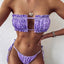 Ensemble de bikini à volants et liens latéraux pour femmes - Maillots de bain premium