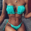 Ensemble de bikini à volants et liens latéraux pour femmes - Maillots de bain premium