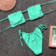 Ensemble de bikini à volants et liens latéraux pour femmes - Maillots de bain premium