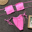 Ensemble de bikini à volants et liens latéraux pour femmes - Maillots de bain premium