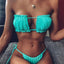 Ensemble de bikini à volants et liens latéraux pour femmes - Maillots de bain premium