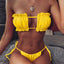 Ensemble de bikini à volants et liens latéraux pour femmes - Maillots de bain premium