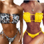 Ensemble de bikini à volants et liens latéraux pour femmes - Maillots de bain premium