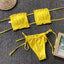 Ensemble de bikini à volants et liens latéraux pour femmes - Maillots de bain premium