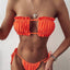 Ensemble de bikini à volants et liens latéraux pour femmes - Maillots de bain premium