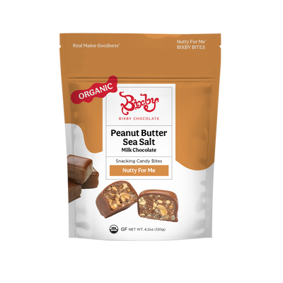 Nutty For Me Bixby Bites: Milk Chocolate + Crunchy Peanut Butter + Maine Sea Salt