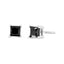 Boucles d'oreilles en argent sterling .925 avec diamants noirs taille princesse