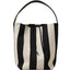 Black and white contrasting wide shoulder strap women's bag large capacity tote bag bucket bag - Korvel