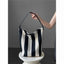 Black and white contrasting wide shoulder strap women's bag large capacity tote bag bucket bag - Korvel