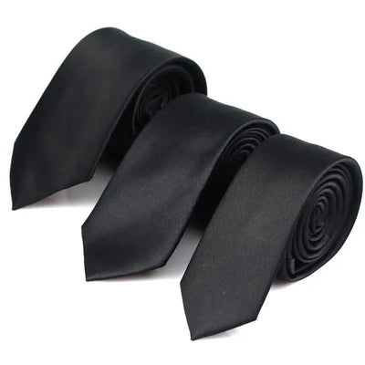 Elegant Black Skinny Necktie for Men - Premium Quality