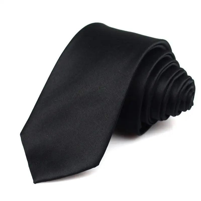 Corbata delgada negra elegante para hombres - Calidad premium