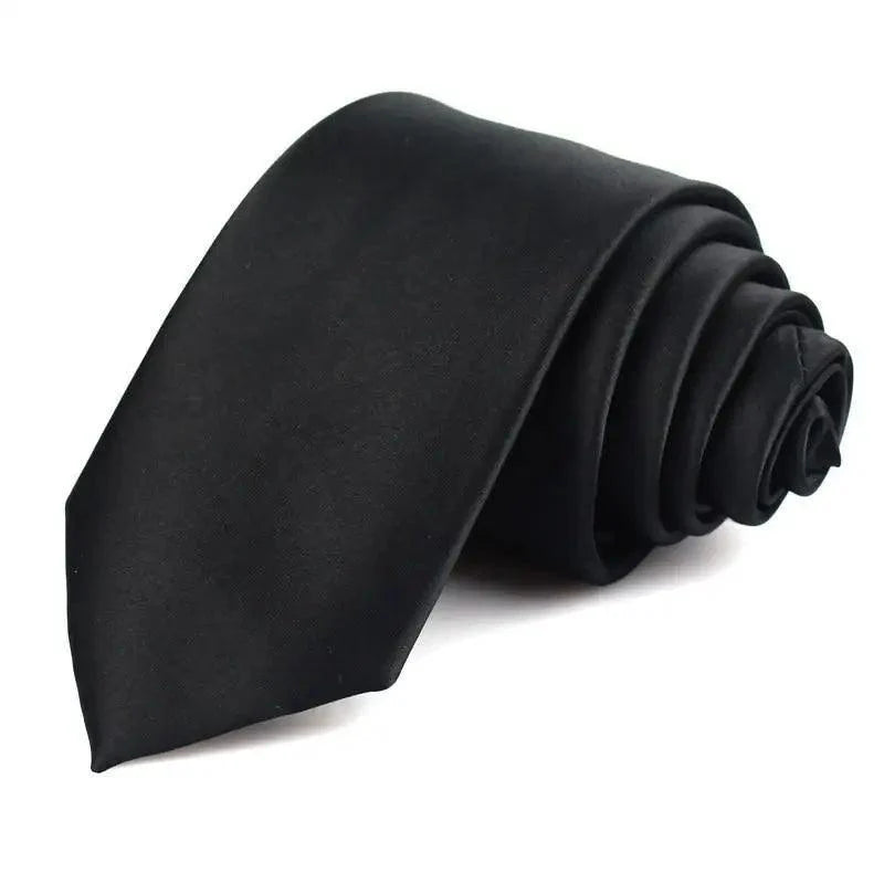 Corbata delgada negra elegante para hombres - Calidad premium