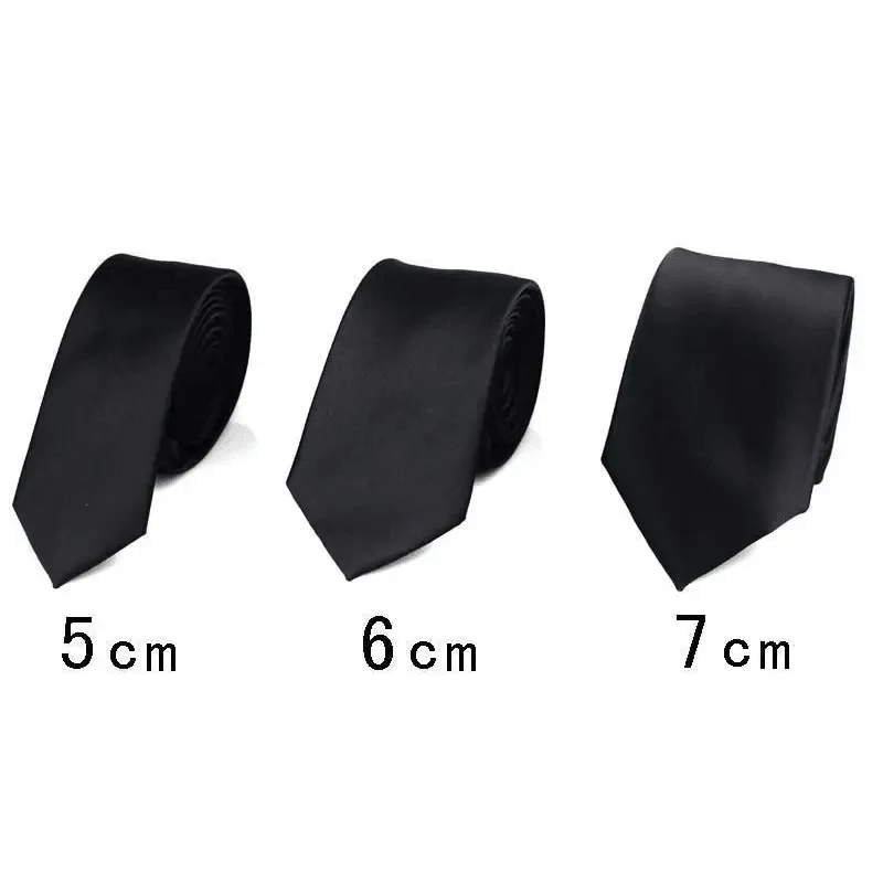 Corbata delgada negra elegante para hombres - Calidad premium