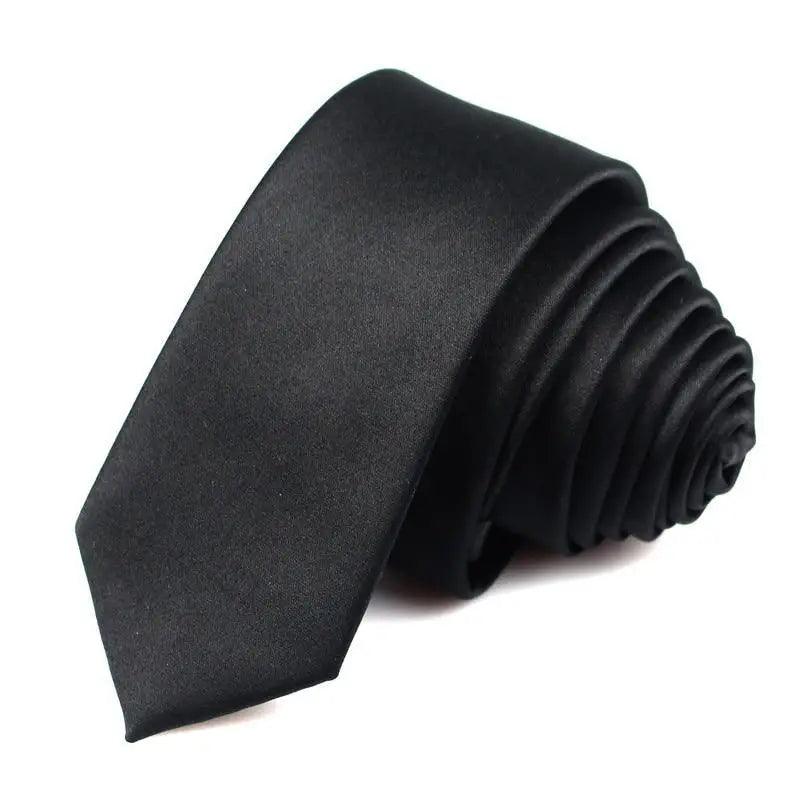 Corbata delgada negra elegante para hombres - Calidad premium